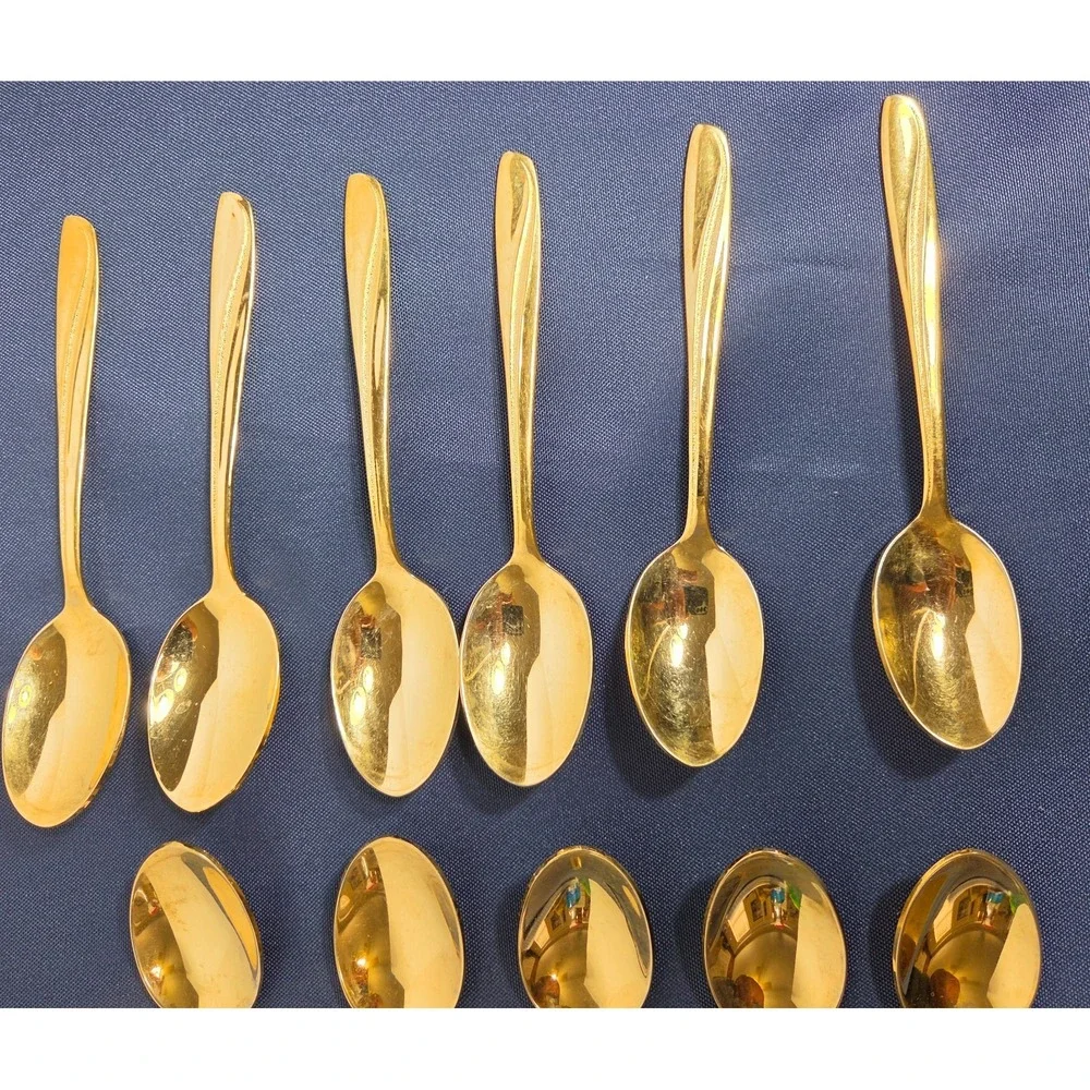 Stainless by Imperial U.S.A Gold Plated Spoons set of 11